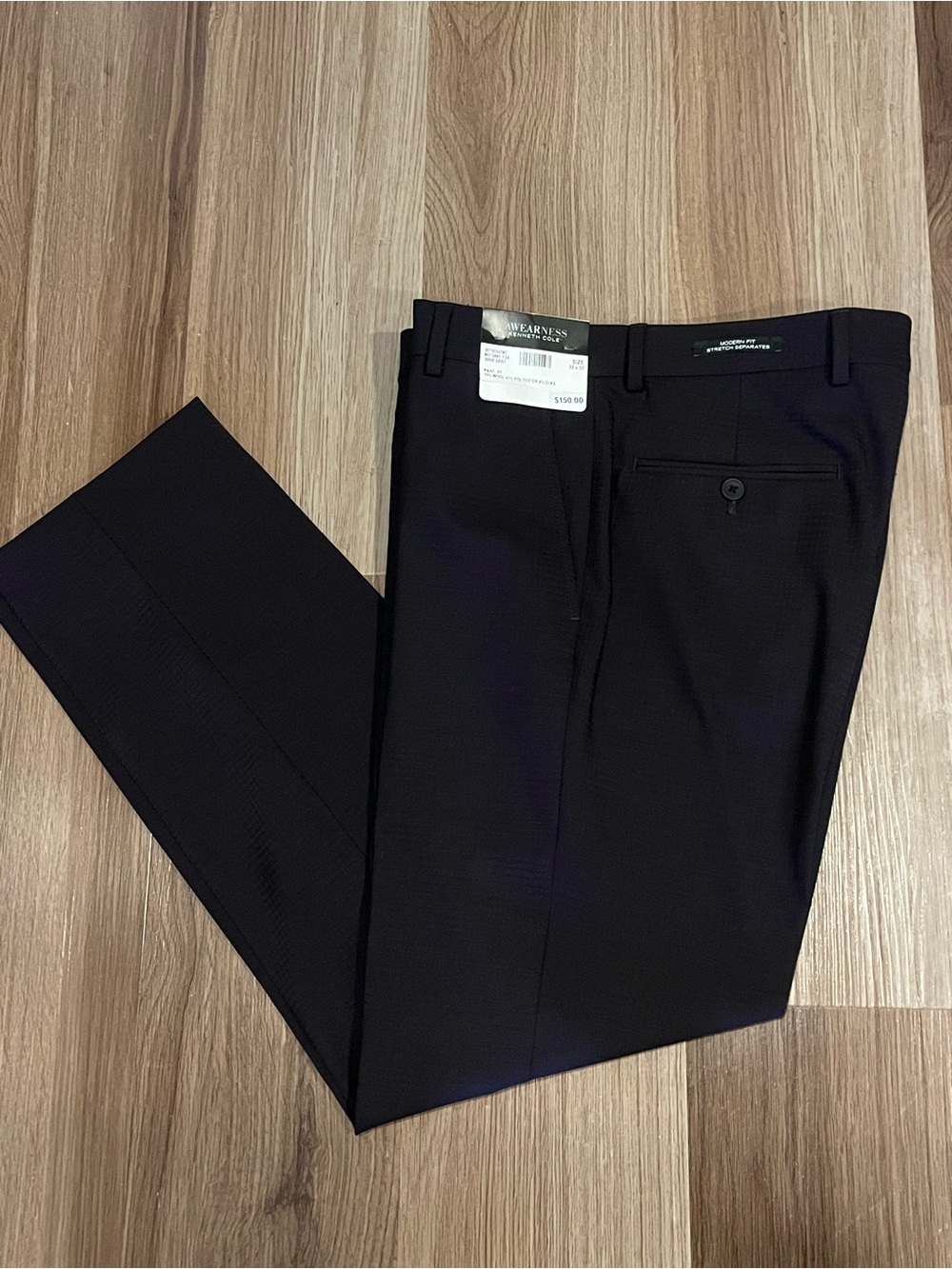 *NEW* Kenneth Cole Awearness Dress Pants Slim Fit 32x32 Dark Red Wine Color